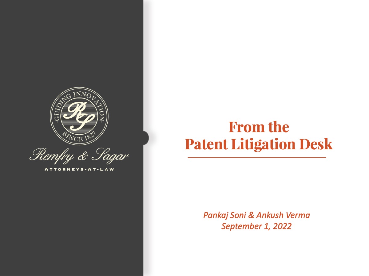 IPHour: Patent Litigation In India: Year In Review