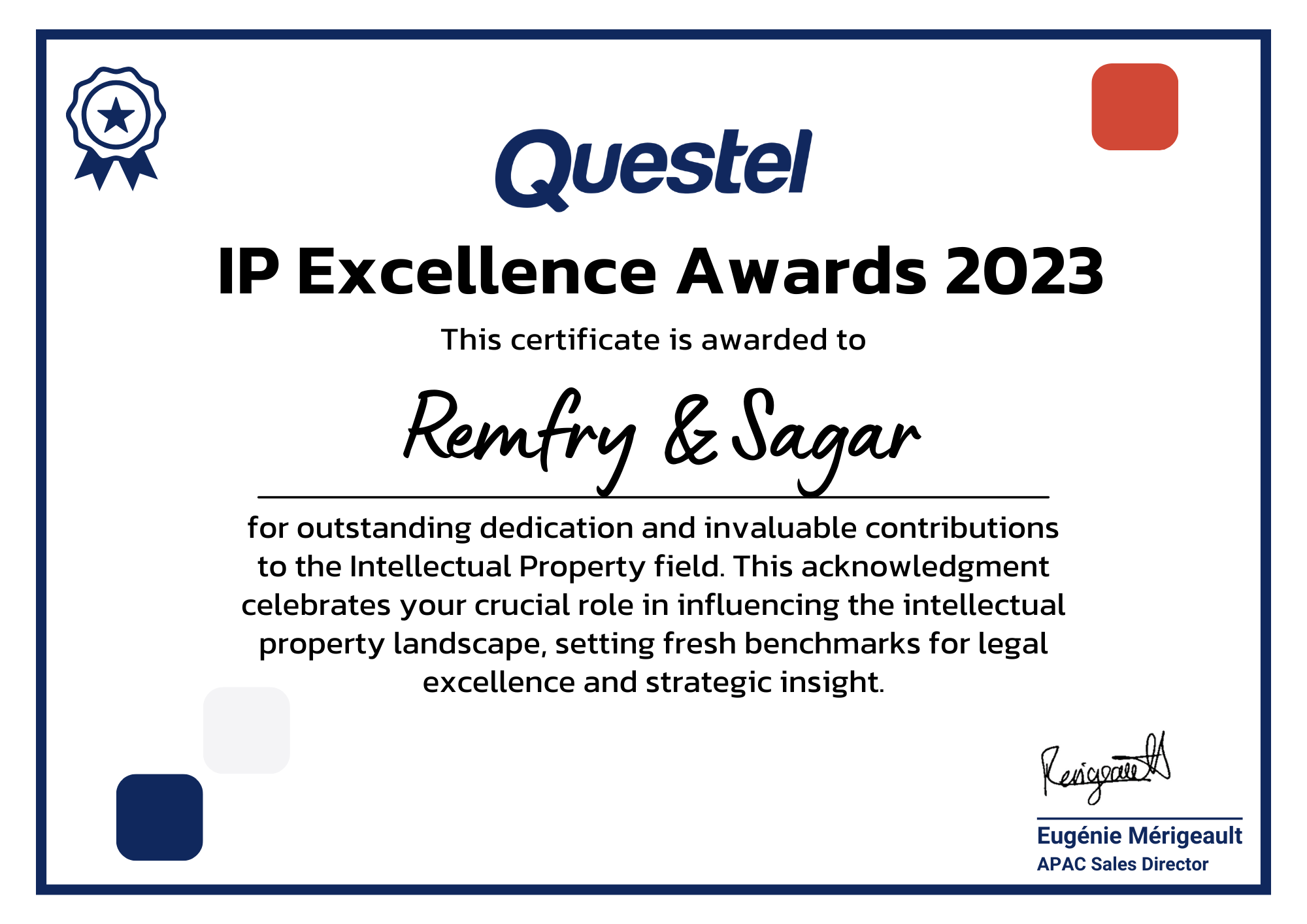 Questel’s ‘IP Excellence Award 2023’